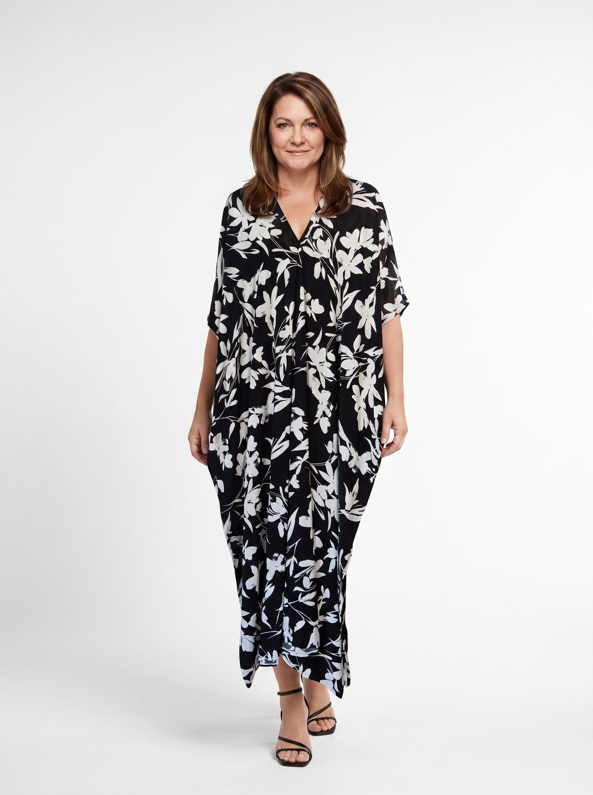 Black and White Printed Kaftan