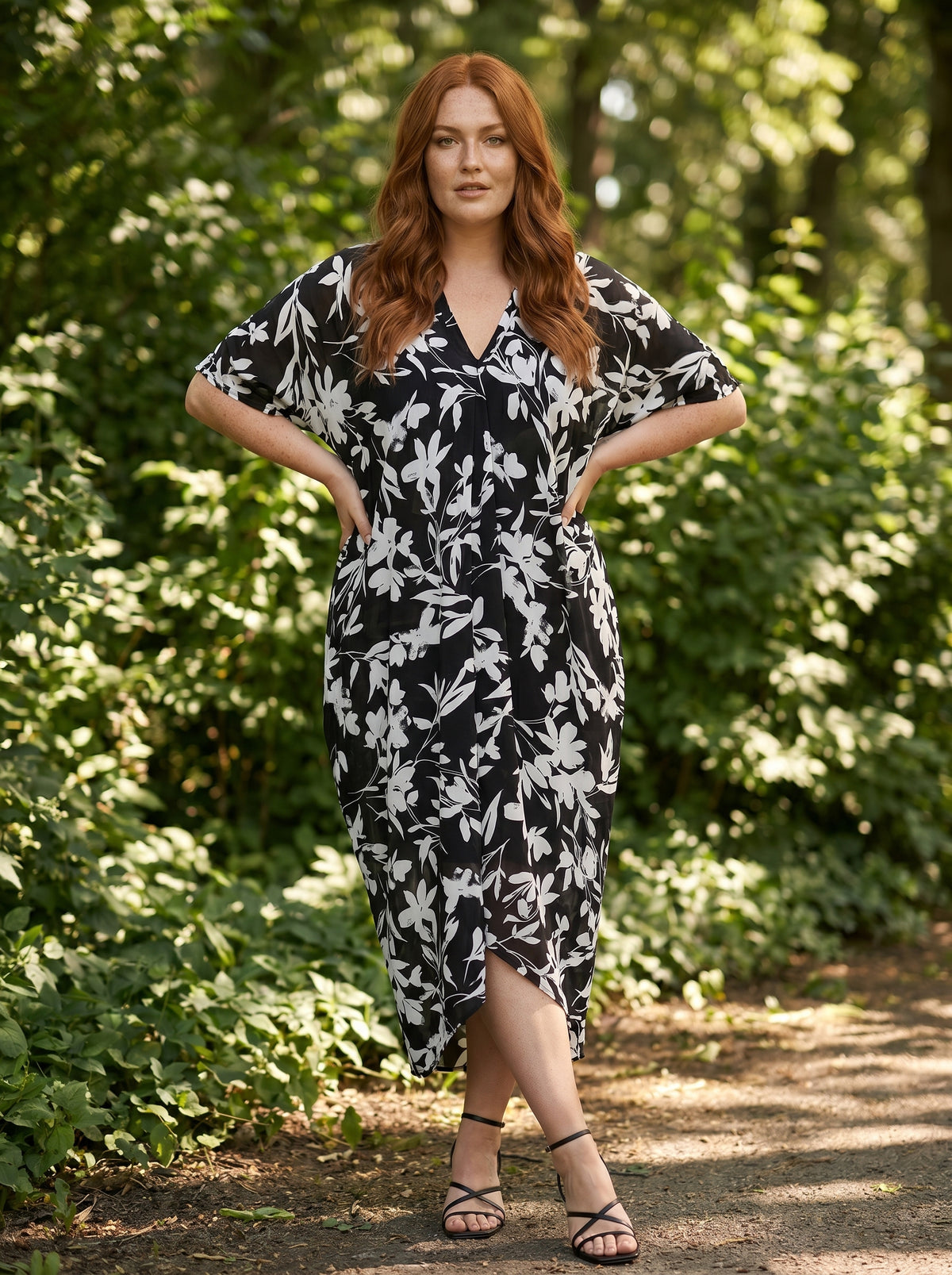 Black and White Printed Kaftan