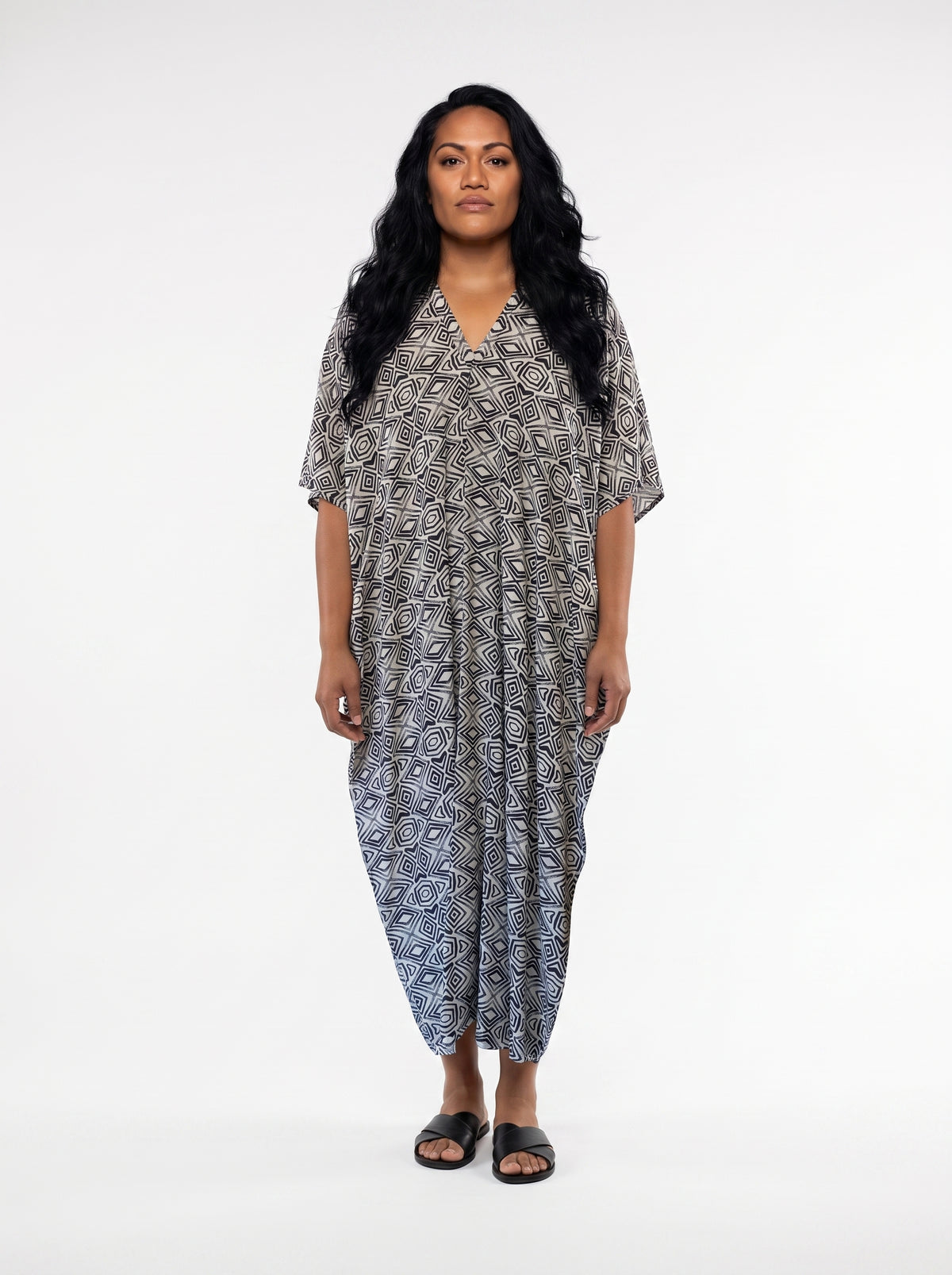 Black and White Printed Kaftan