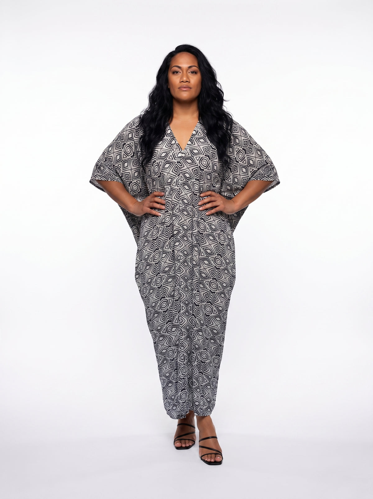 Black and White Printed Kaftan