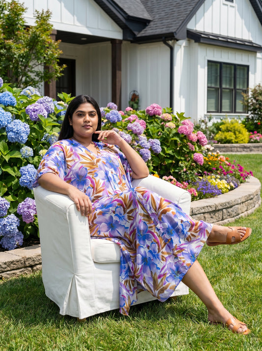 Purple Printed Kaftan