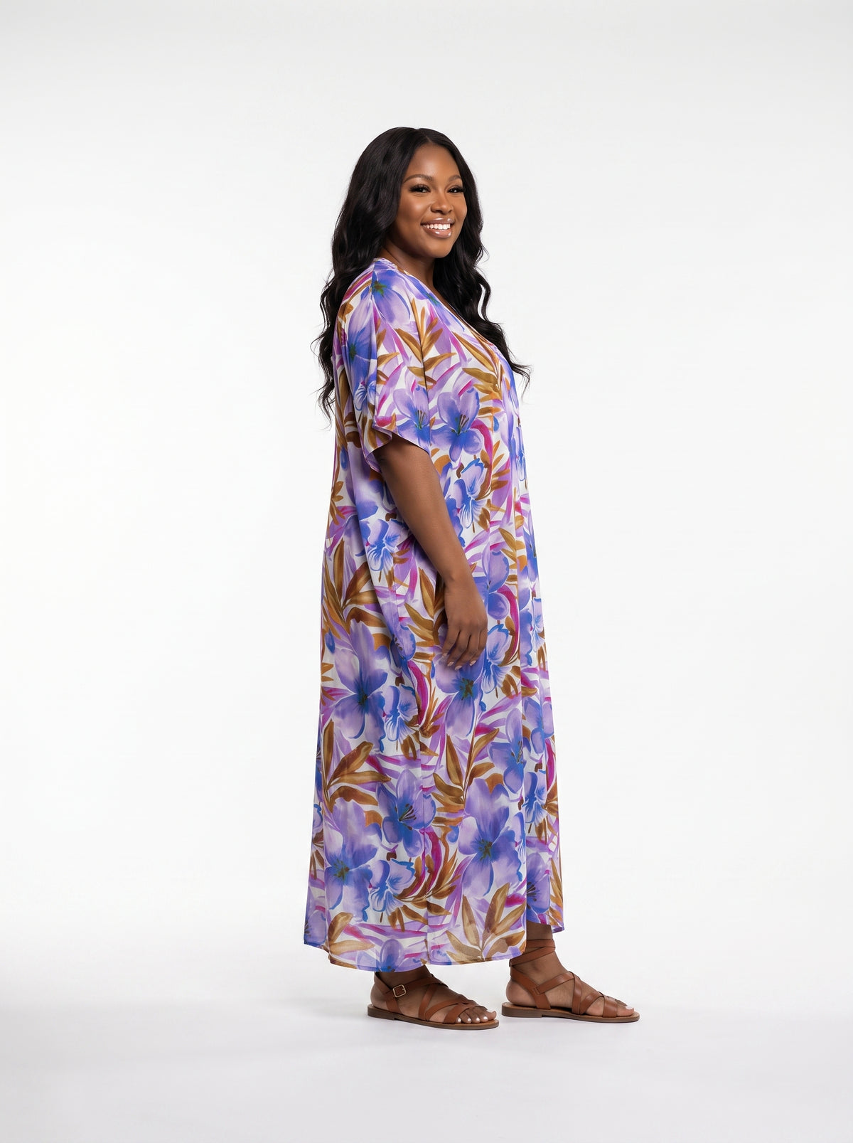 Purple Printed Kaftan