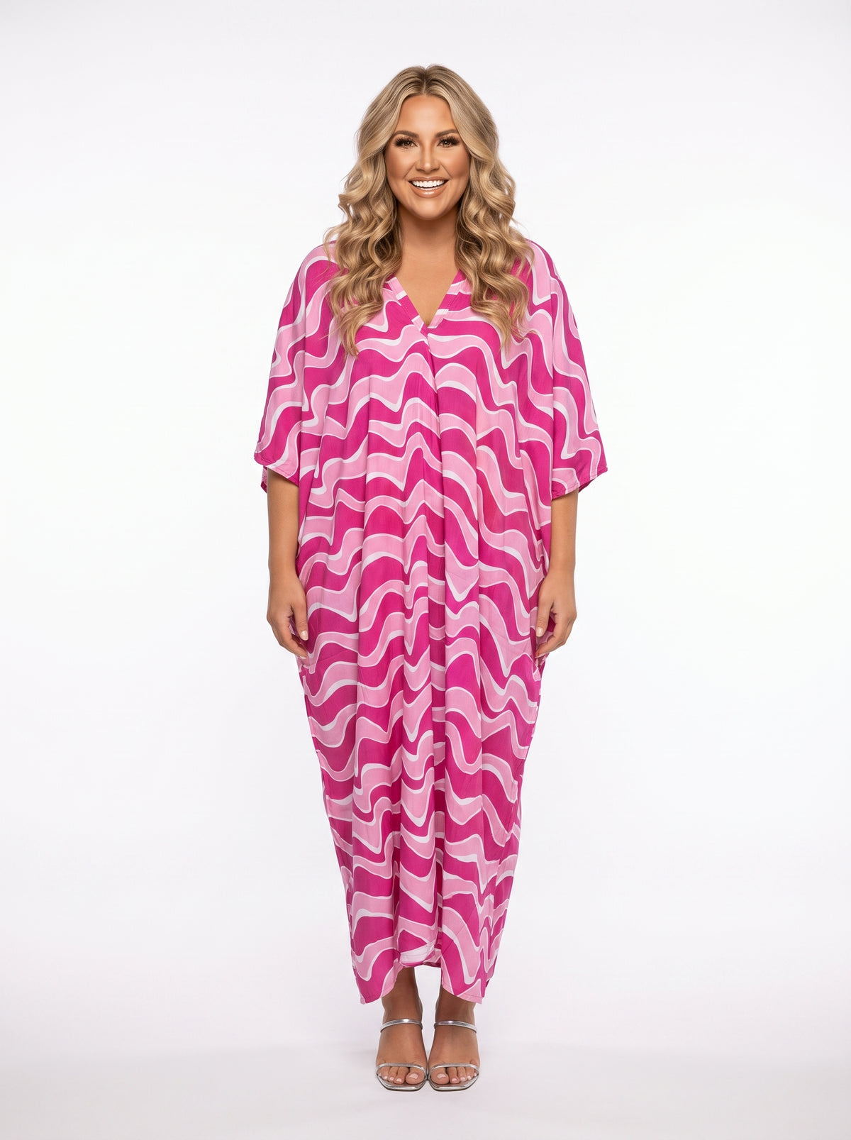 Pink Printed Kaftan