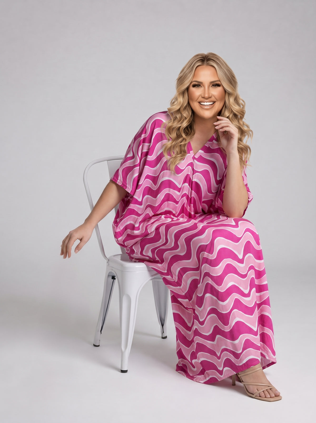 Pink Printed Kaftan