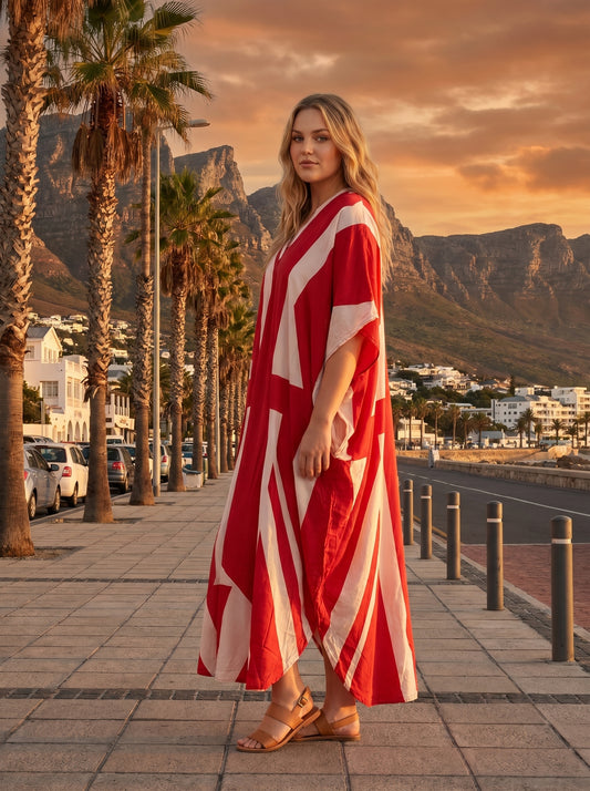 Red Printed Kaftan