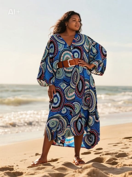 Shades of Blue Printed Kaftan
