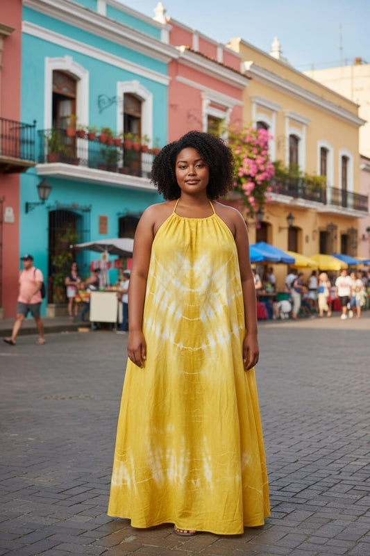Yellow Tie Dyed Maxi Summer
