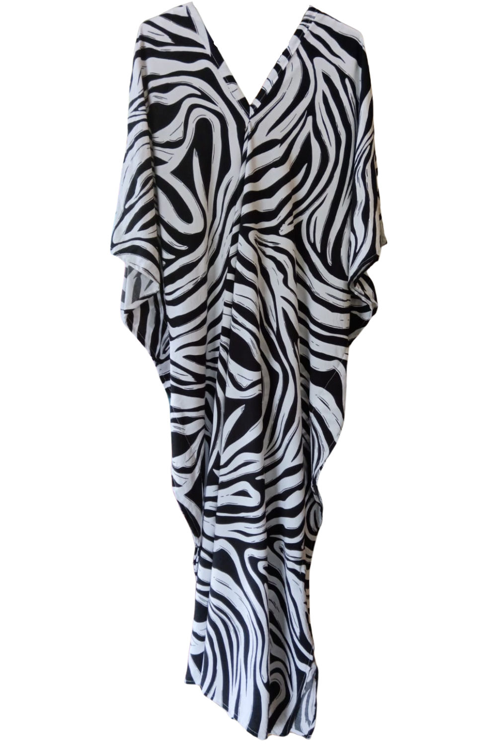White & Black Printed Kaftan