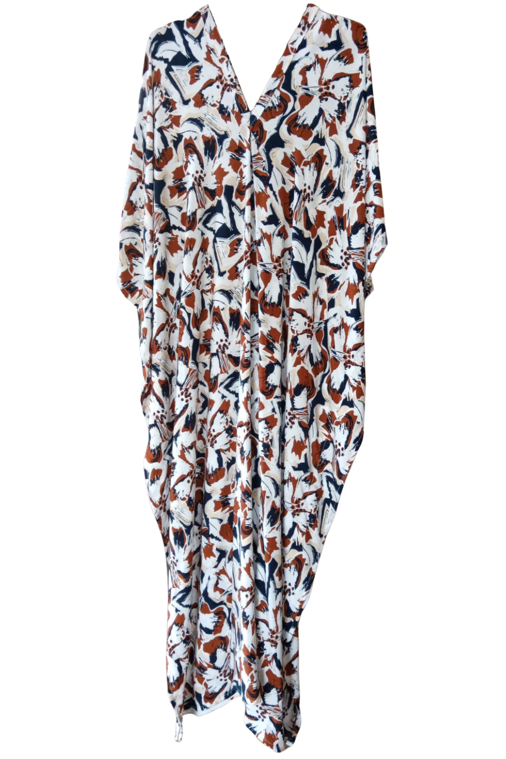 Bronze and Blue Printed Kaftan