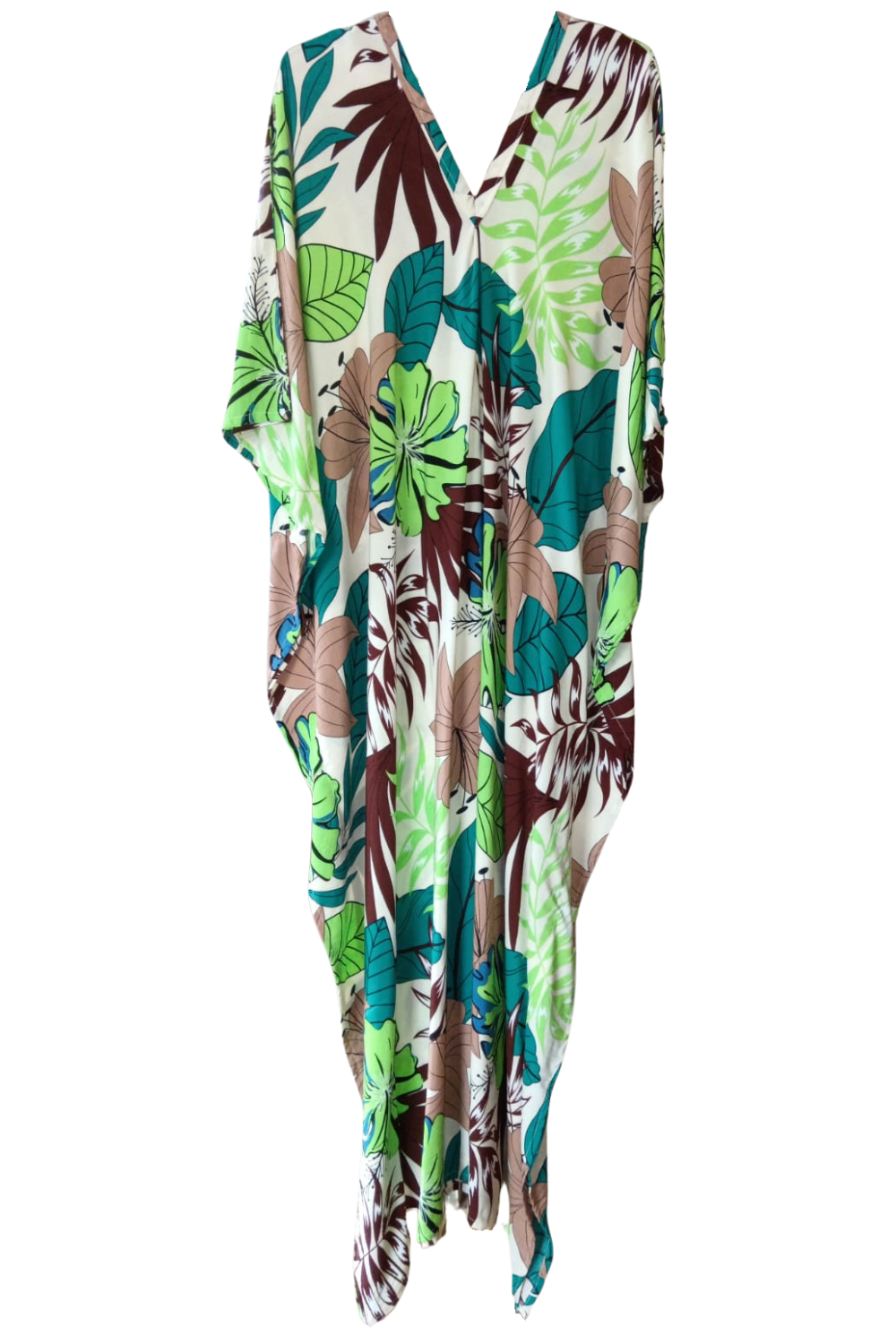 Shades of Green and Brown Printed Kaftan