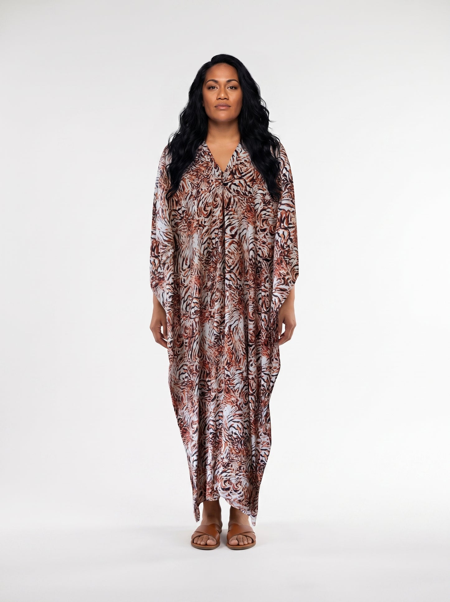 Shades of Brown Printed Kaftan