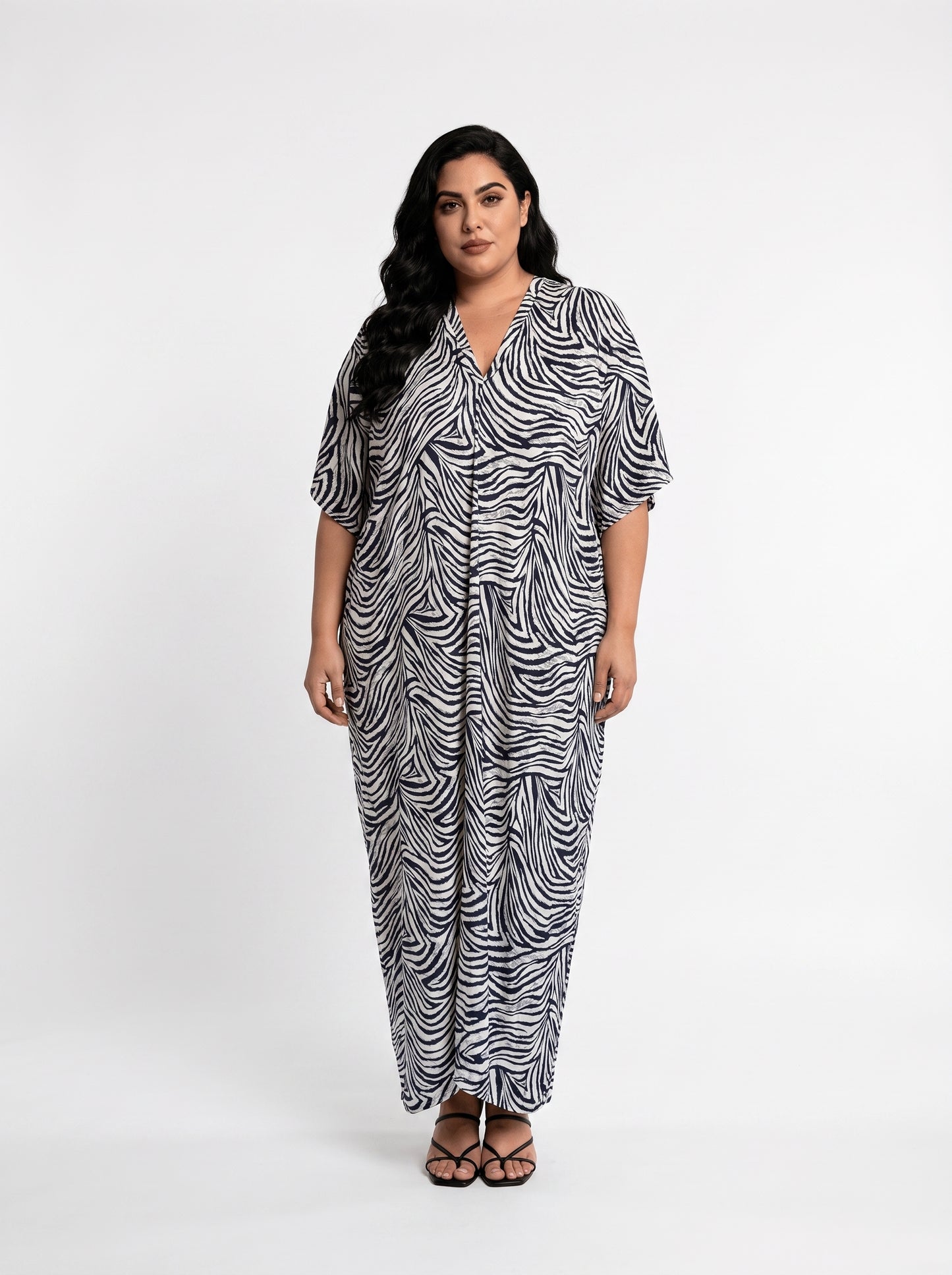 Black & White Printed Kaftan