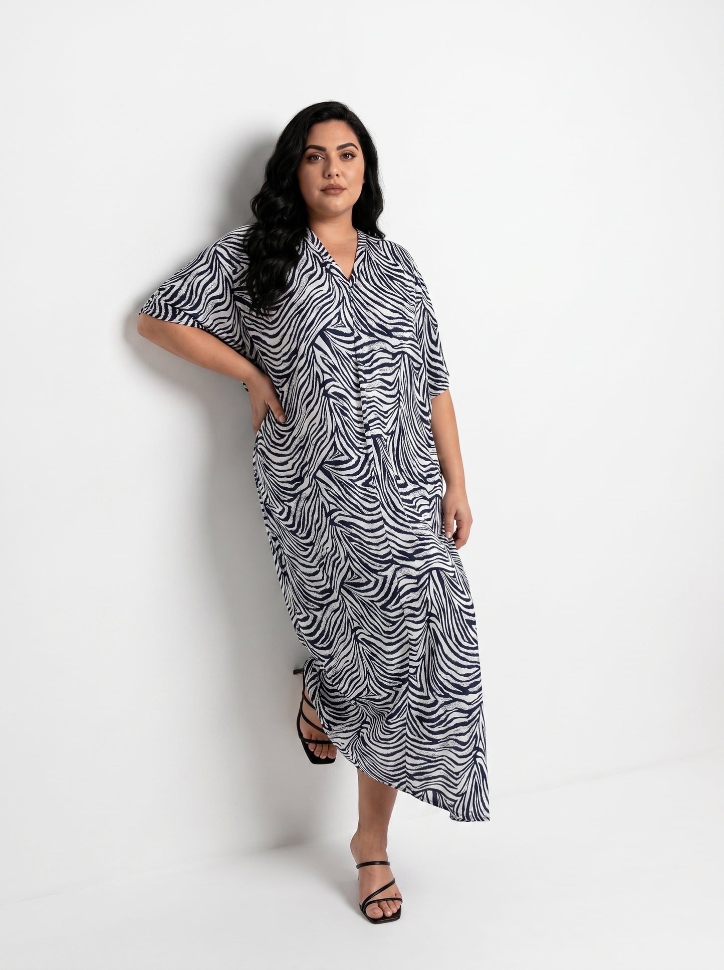 Black & White Printed Kaftan