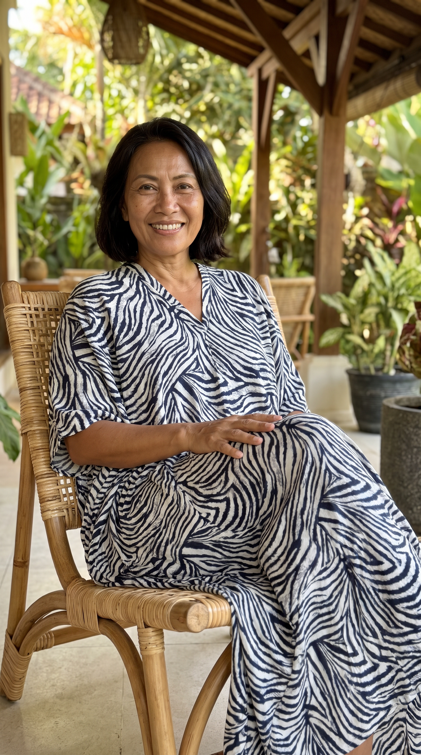 Black & White Printed Kaftan