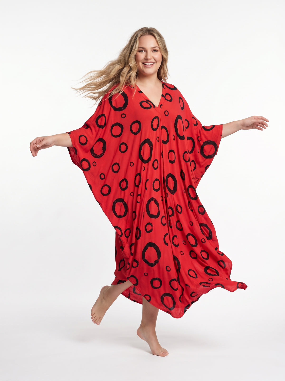 Red Printed Kaftan