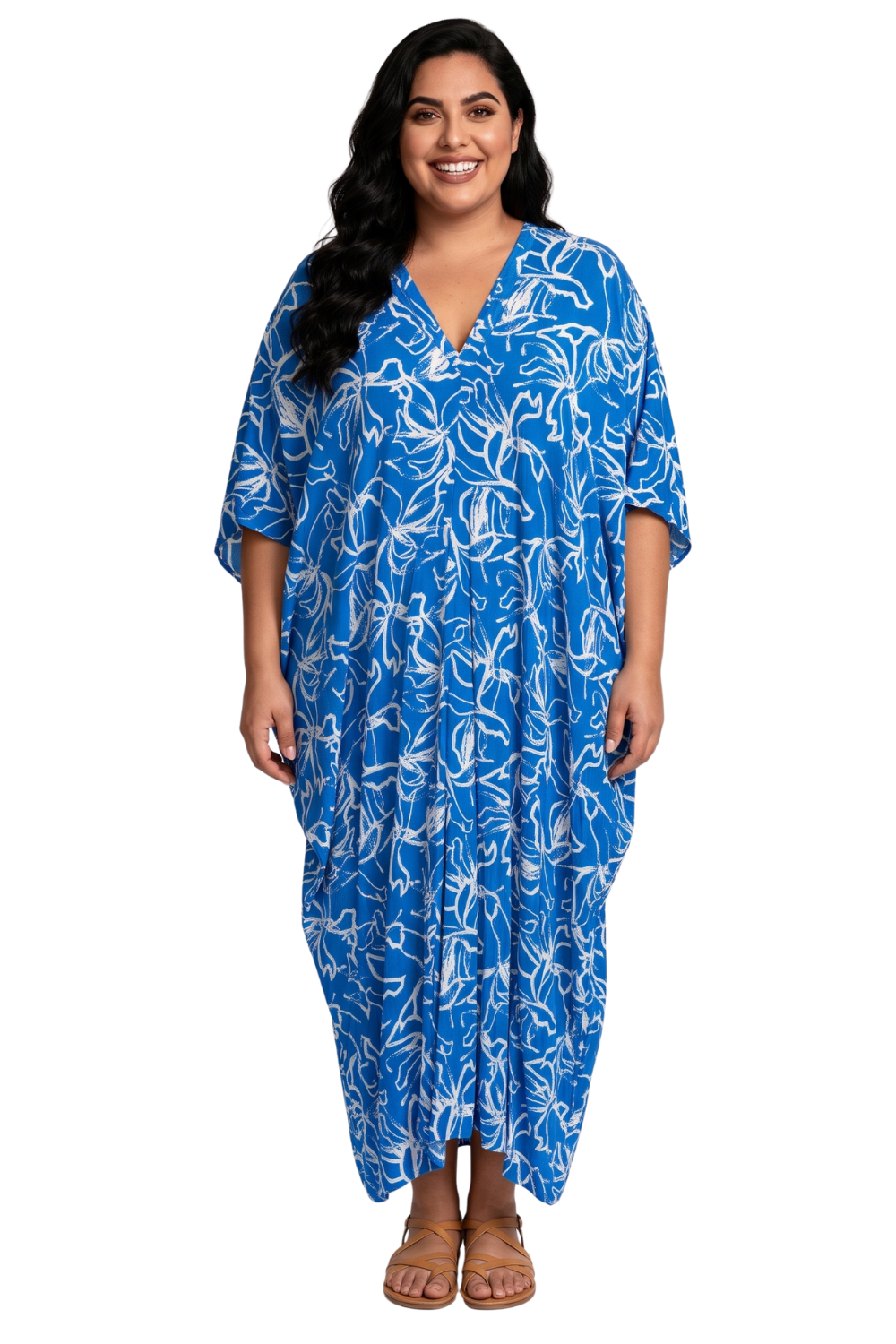 Azure Blue Printed Kaftan