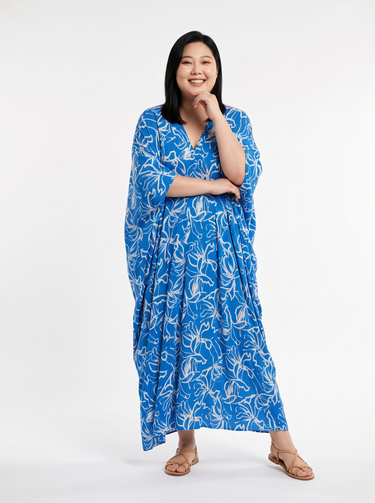 Azure Blue Printed Kaftan