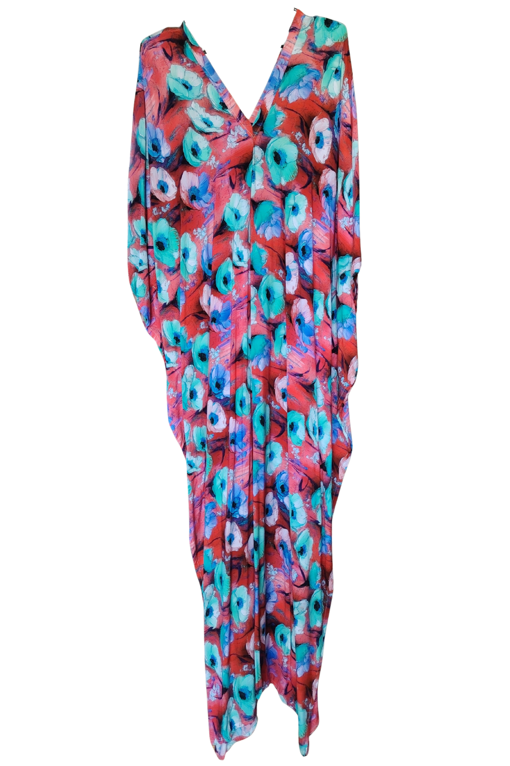 Red & Blue Printed Kaftan