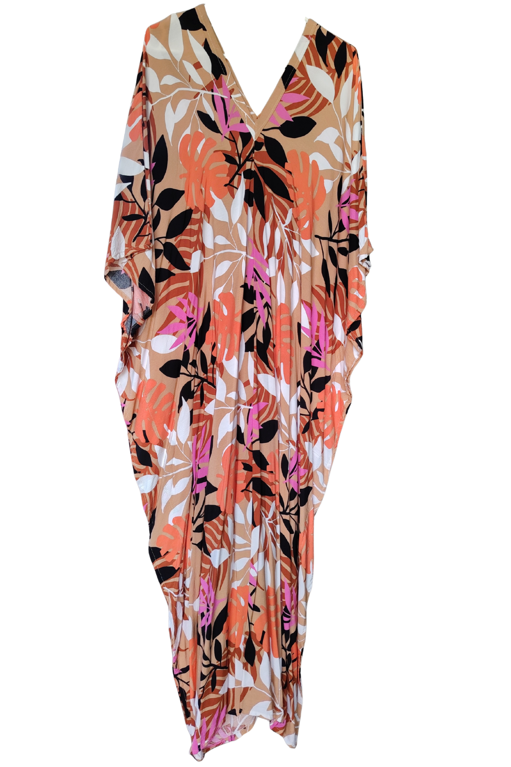 Orange & Brown Printed Kaftan