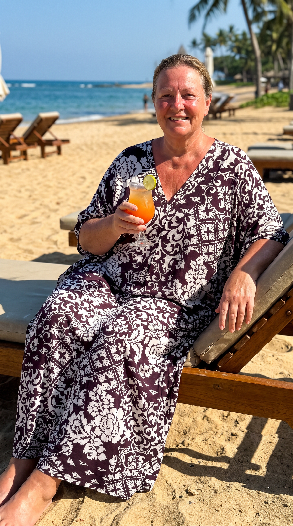 Coffee Brown Printed Kaftan