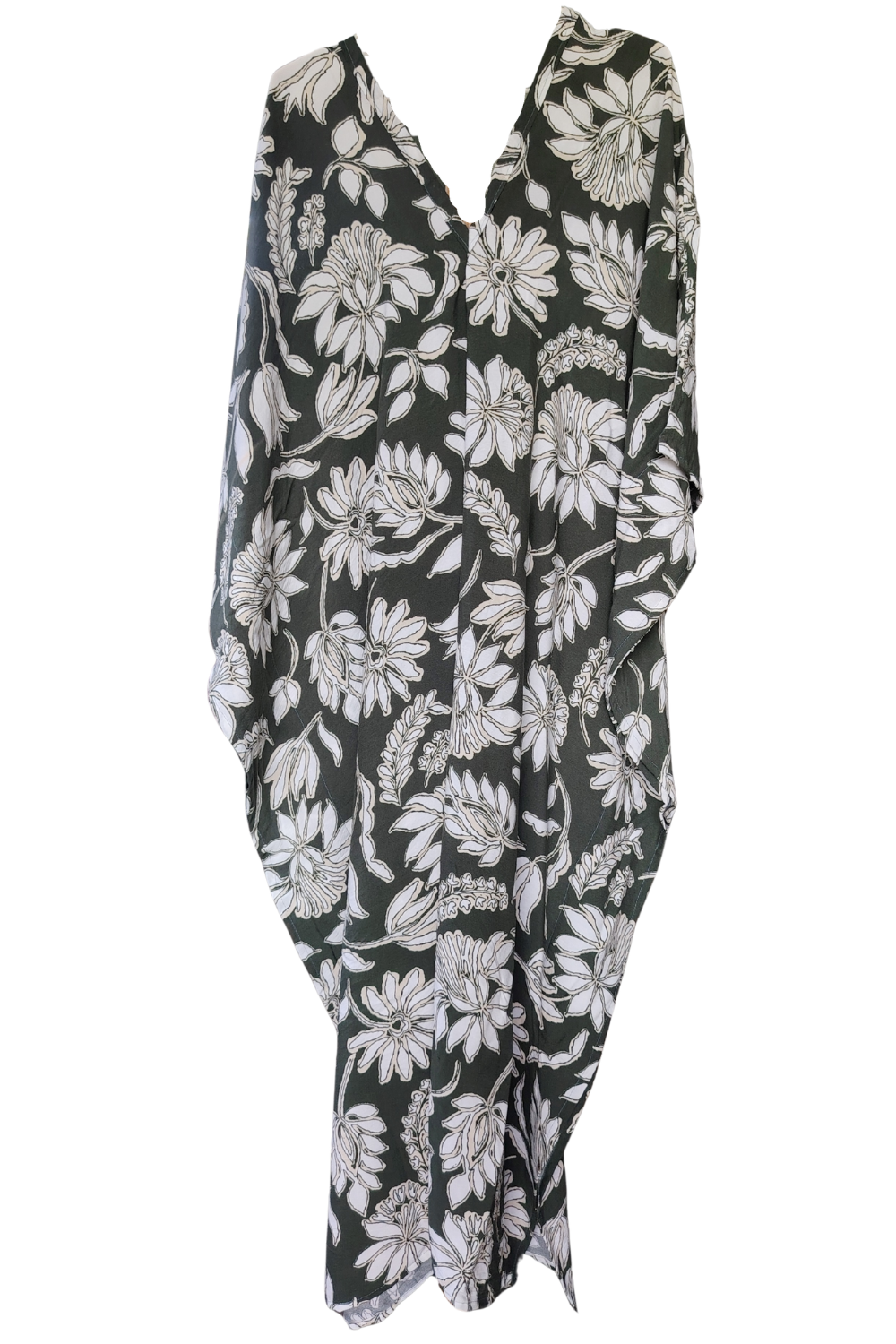 Forest Green Printed Kaftan