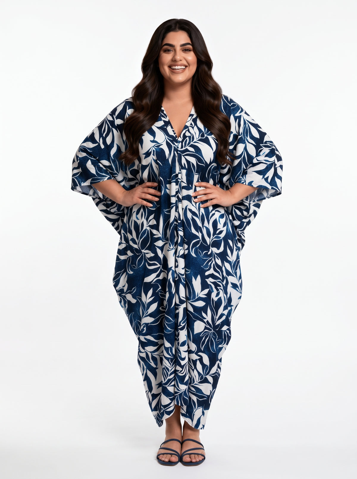 Navy Printed Kaftan