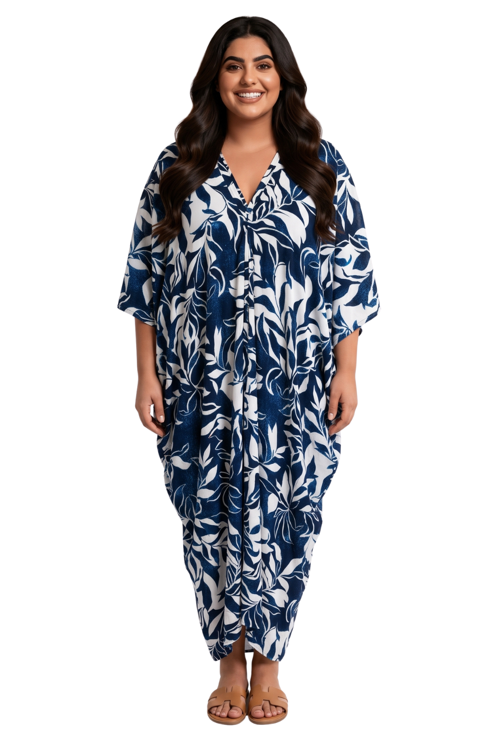 Navy Printed Kaftan