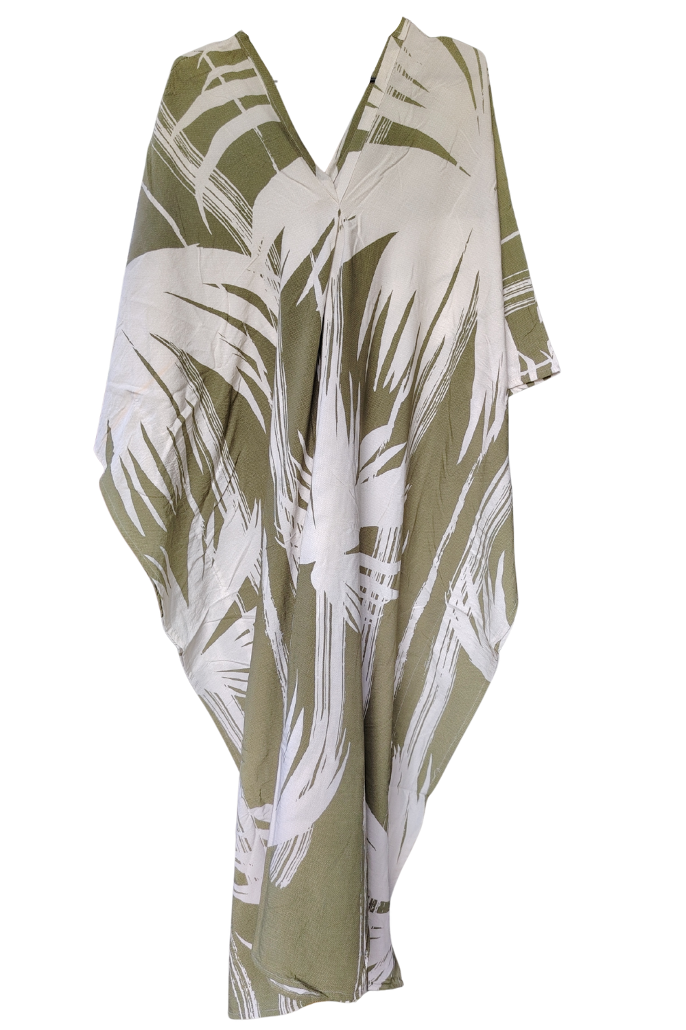 Olive Green Printed Kaftan