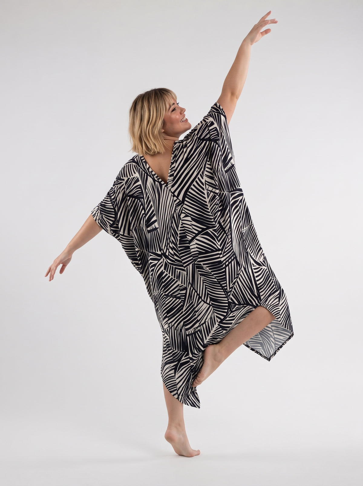 Black & White Printed Kaftan