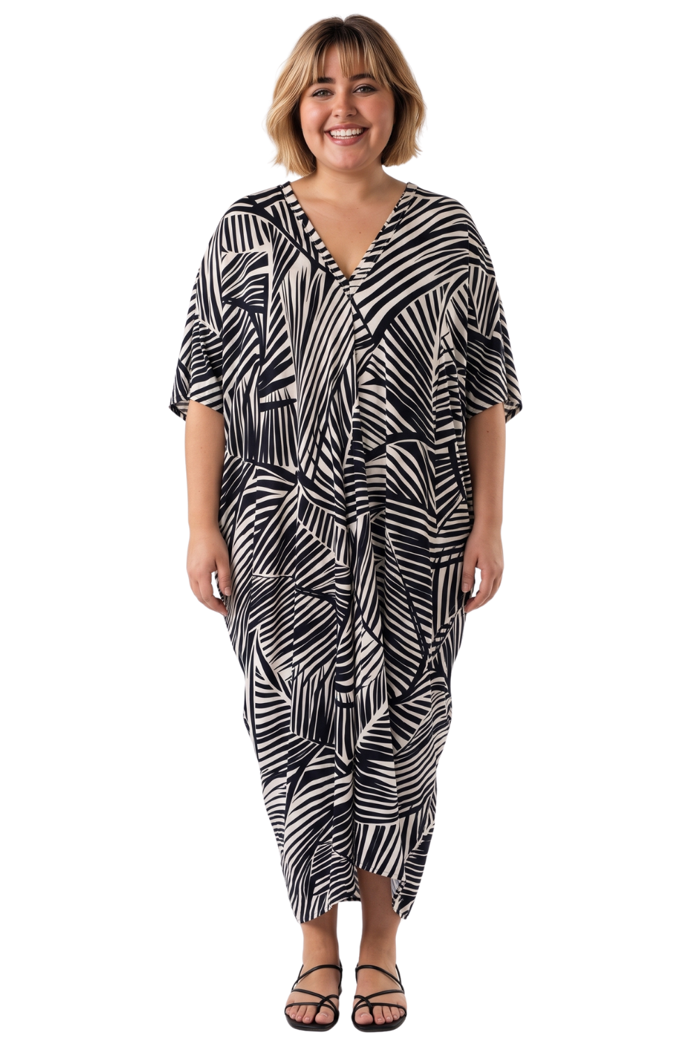 Black & White Printed Kaftan