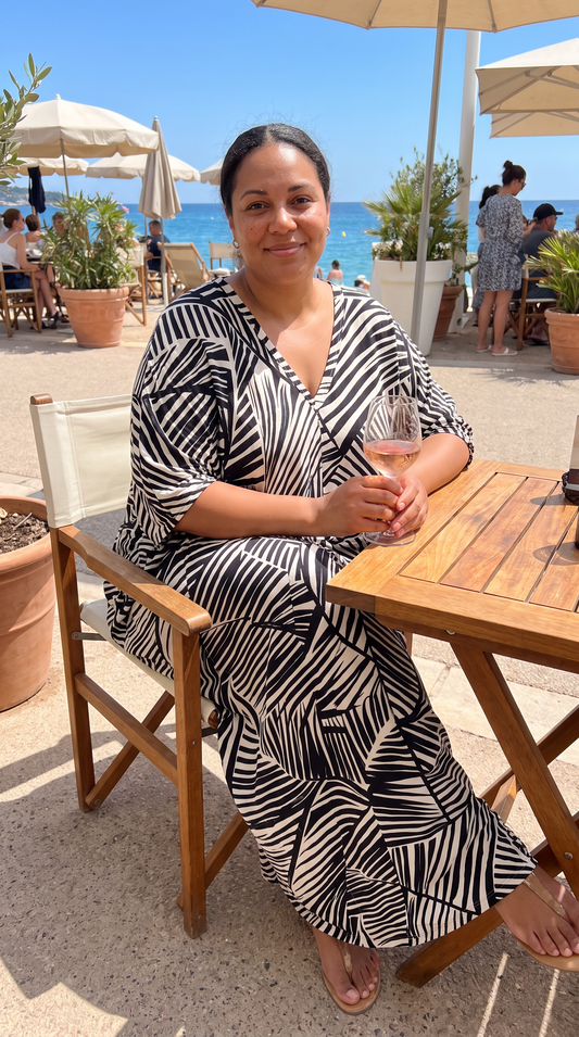 Black & White Printed Kaftan