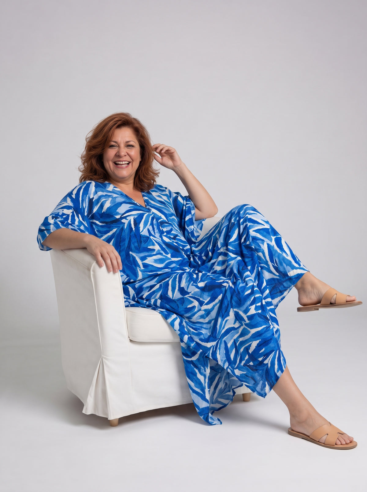 Shades of Blue Printed Kaftan