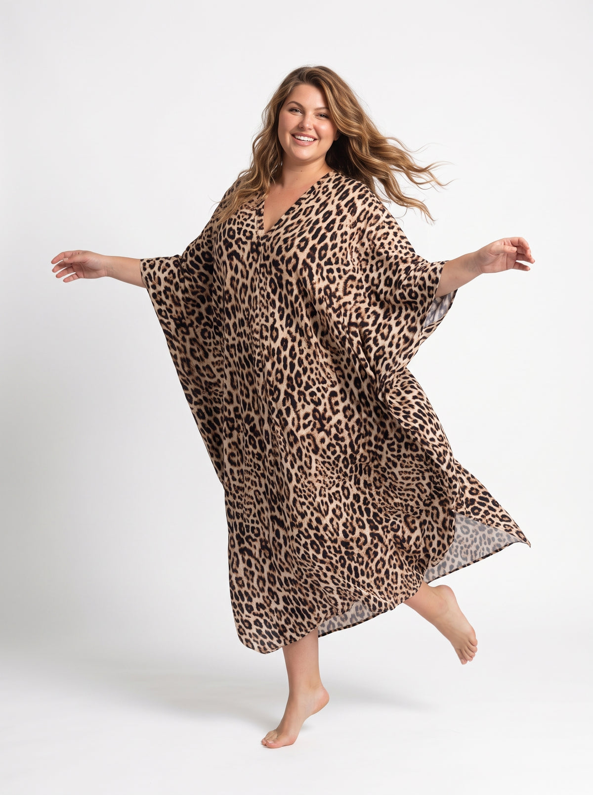Brown Printed Kaftan