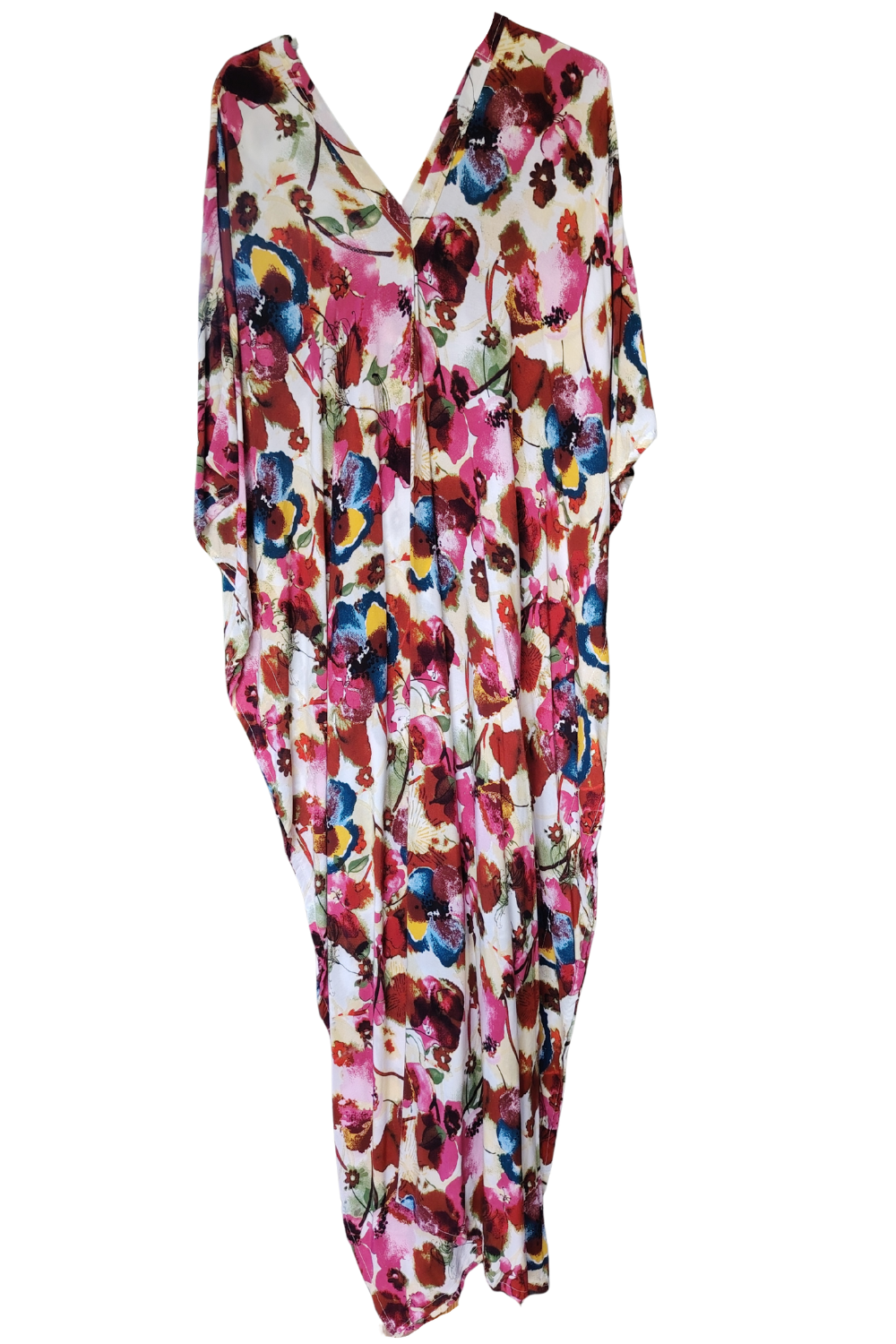 Burgundy Red Printed Kaftan