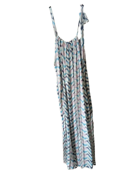 Pale Pink and Blue Maxi Summer Dress