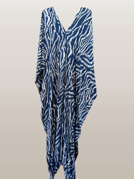 Blue and White Printed Kaftan