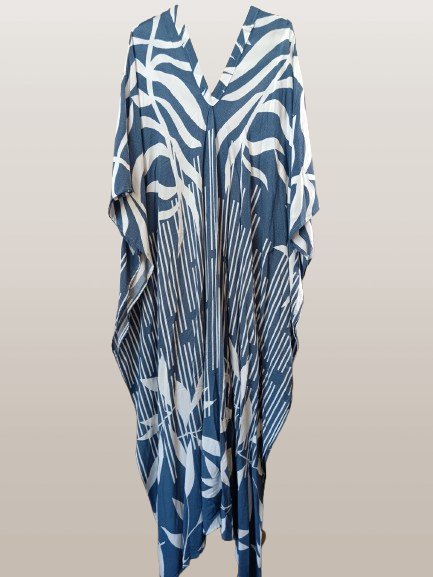 Denim Blue Printed Kaftan