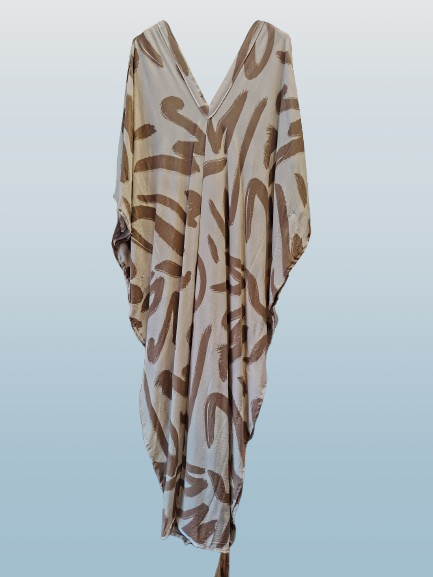 Tan Printed Kaftan