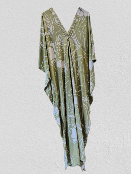 Pale Green Printed Kaftan
