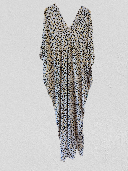 Black and Yellow Printed Kaftan