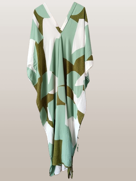 Green Printed Kaftan