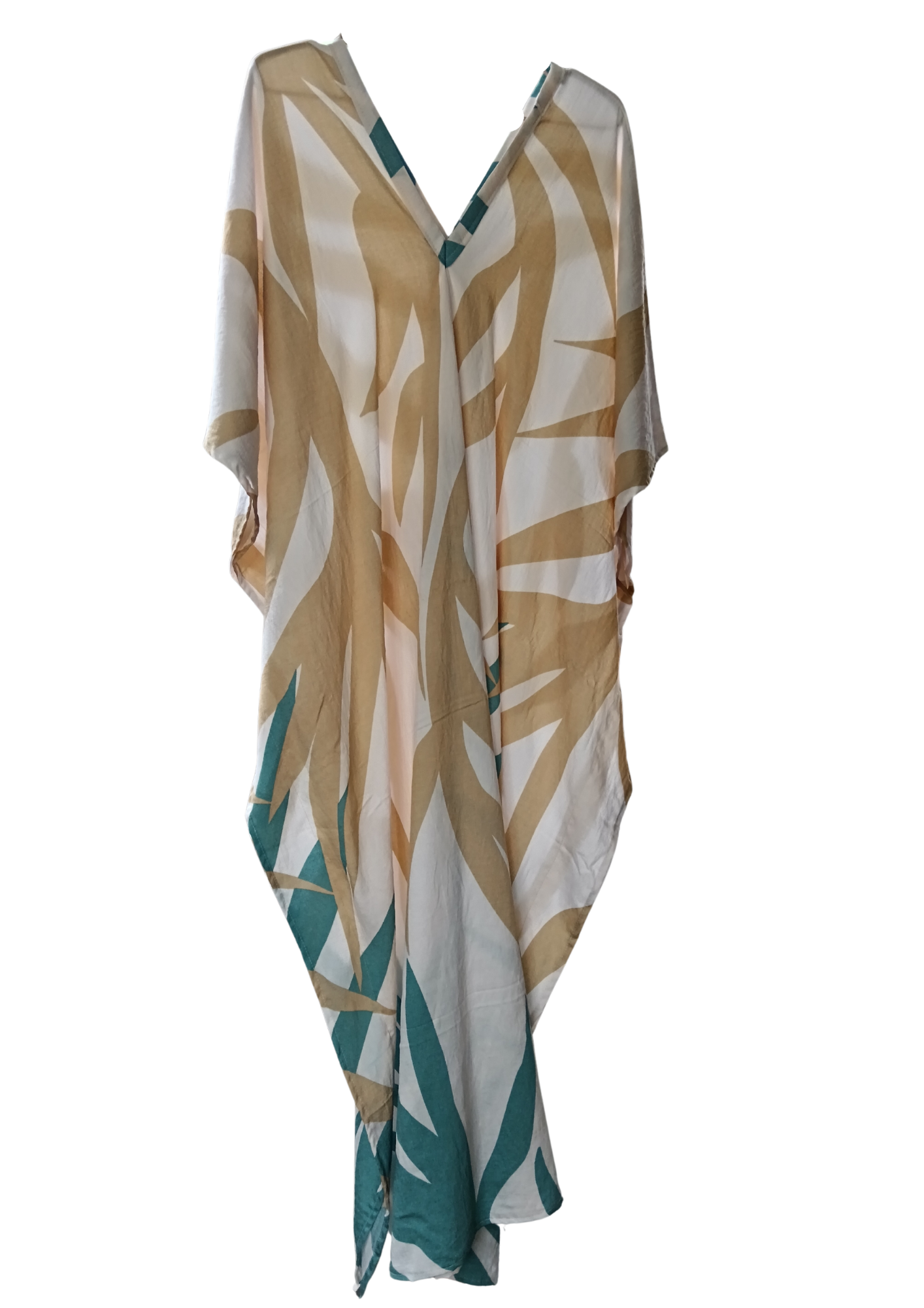 Sand and White Printed Kaftan