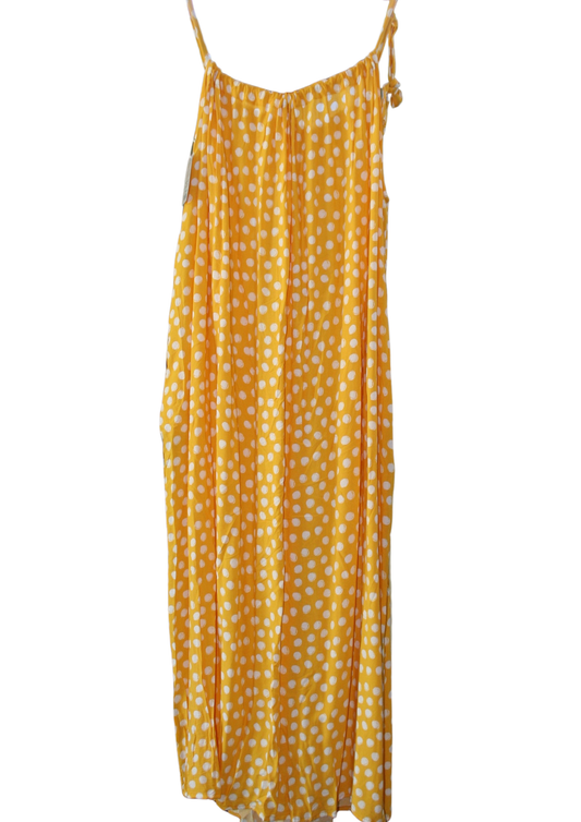 Yellow and White Maxi Summer Dress