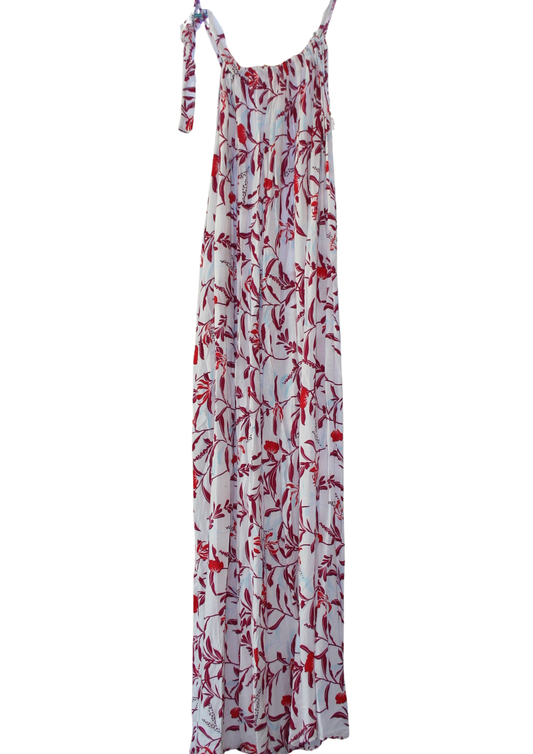 Red and White Maxi Summer Dress