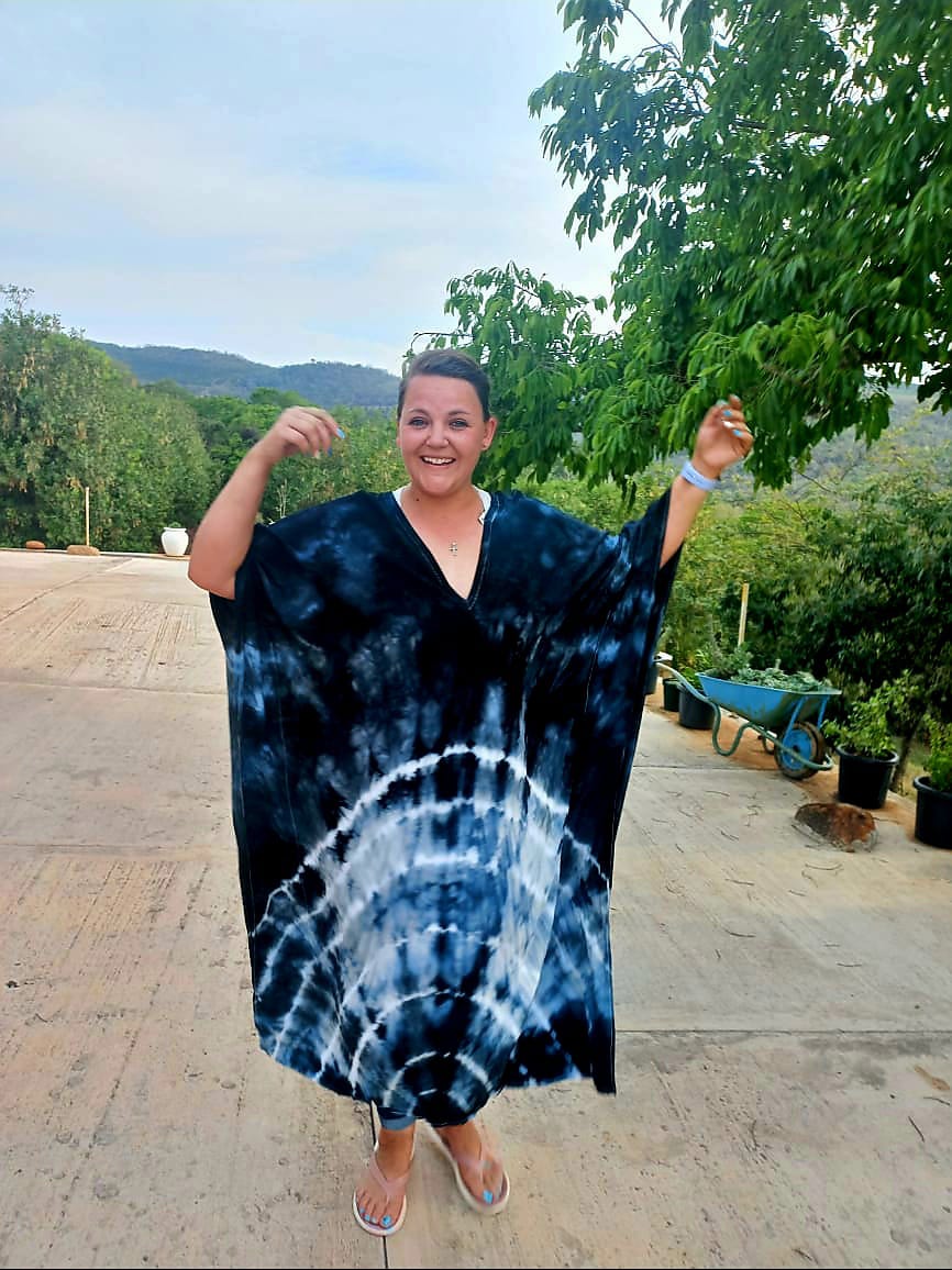 Navy Tie Dye Kaftan