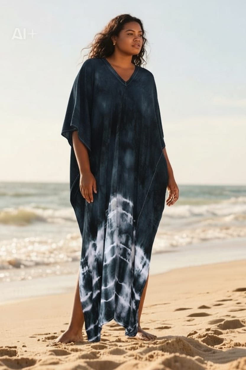 Black Tie Dye Kaftan