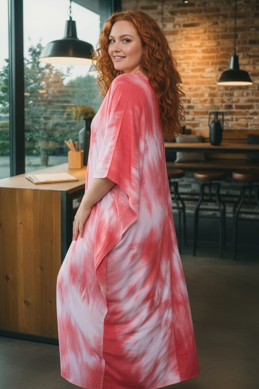 Mexican Red Tie Dye Kaftan