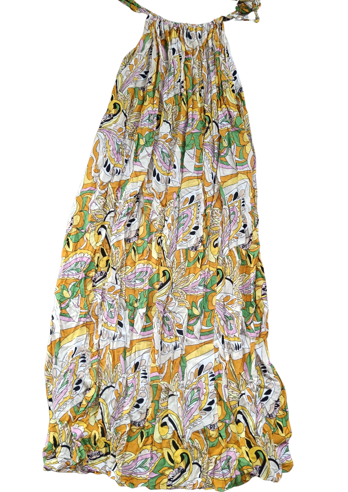 Yellow Floral Maxi Summer Dress