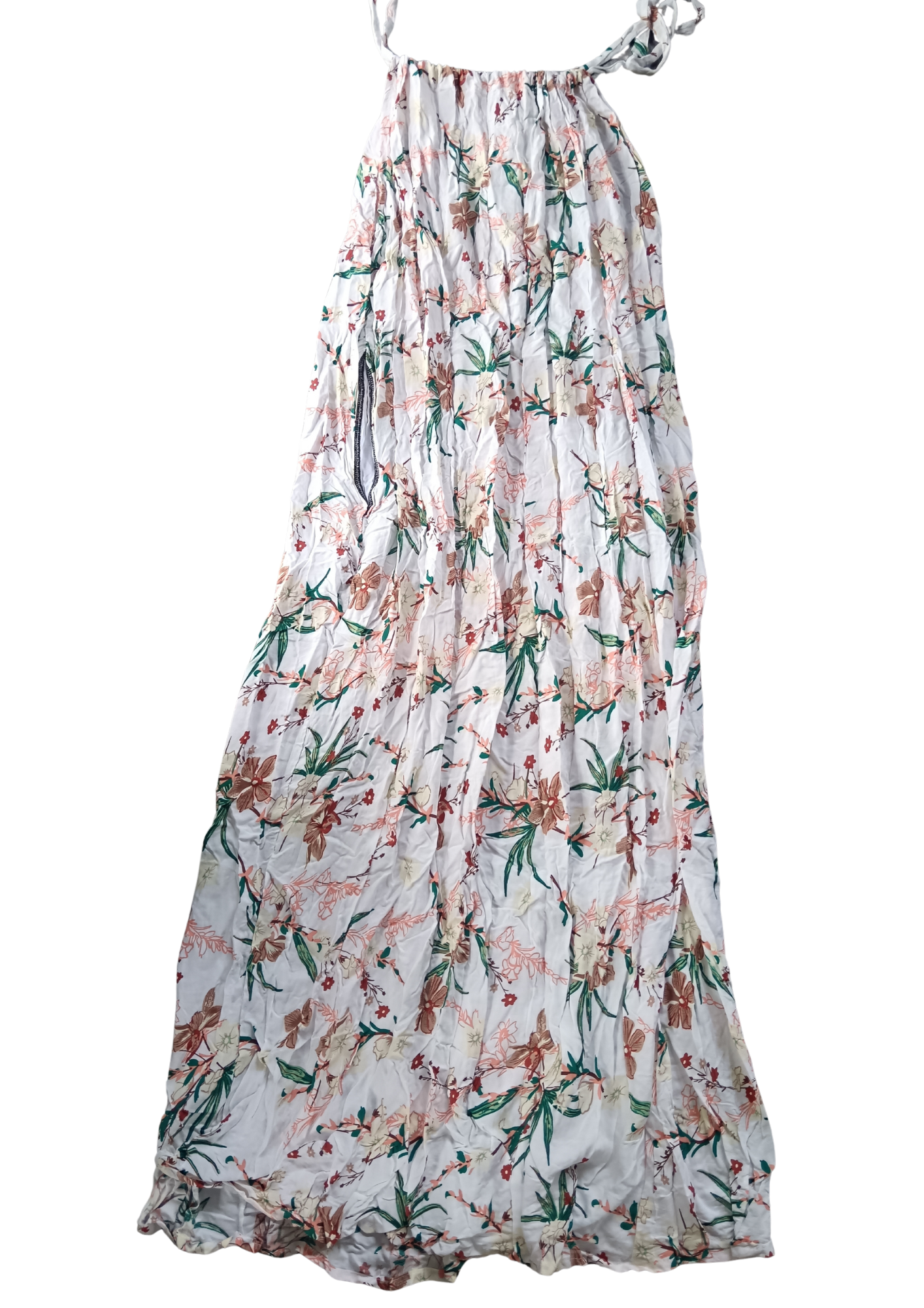Bronze and White Maxi Summer Dress