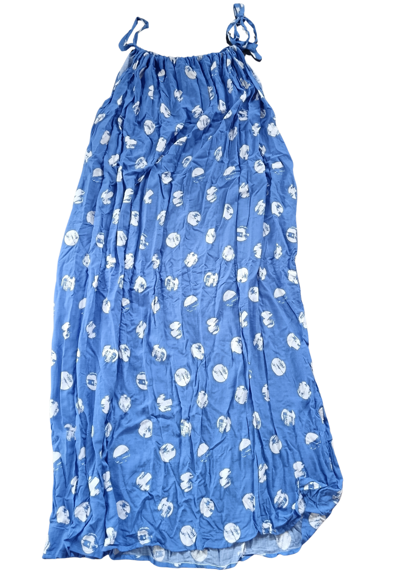White and Blue Maxi Summer Dress